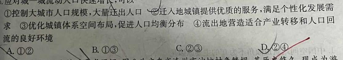 河南省实验中学2025届上学期九年级开学学情调研.地理考试答案